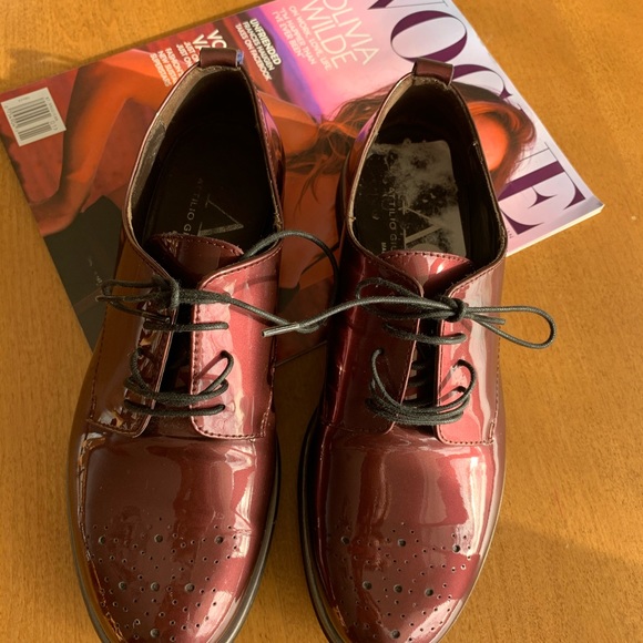 COOL ๐ AGL Patent Leather Loafers Burgundy Maroon Size 6 Made in Italy -New! - Picture 3 of 15
